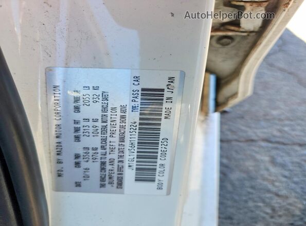 JM1GL1V56H1115224 2017 MAZDA 6 White Engine compartment view