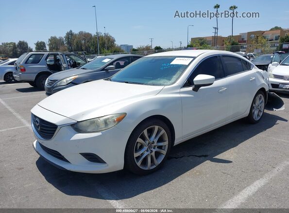 JM1GL1V56H1146828 2017 MAZDA 6 White Առջևի ձախ երեք քառորդ տեսարան