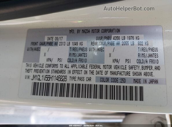 JM1GL1V56H1146828 2017 MAZDA 6 White Շարժիչի բաժամունքի տեսք