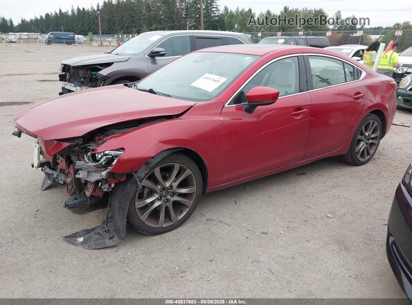 JM1GL1W50H1106324 2017 MAZDA 6 Red Առջևի ձախ երեք քառորդ տեսարան