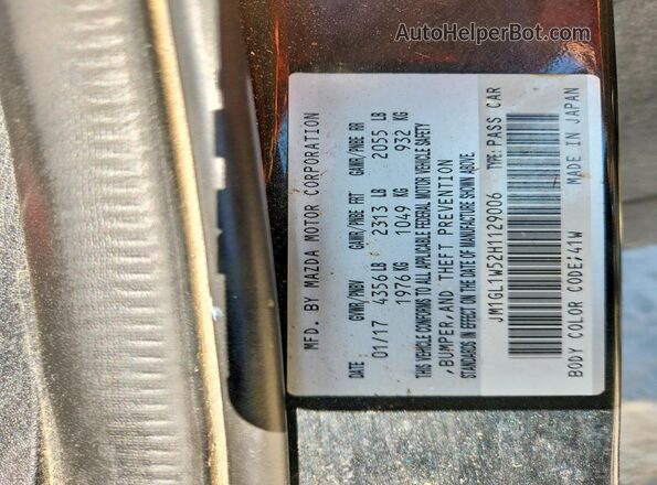 JM1GL1W52H1129006 2017 MAZDA 6 Black Вид підкапотного простору