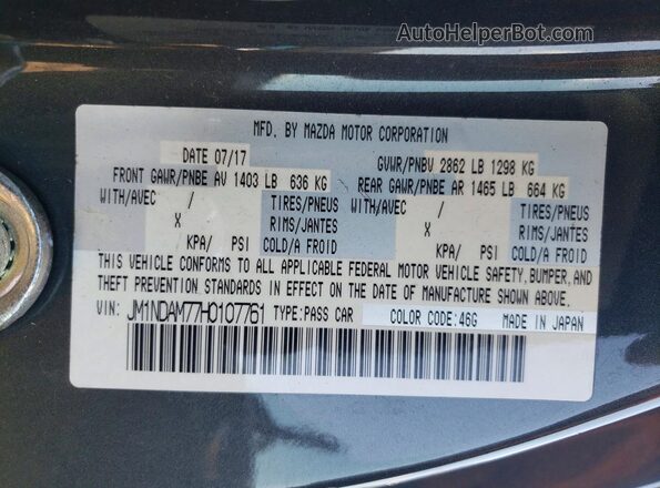 JM1NDAM77H0107761 2017 MAZDA MX-5 Gray Widok komory silnika