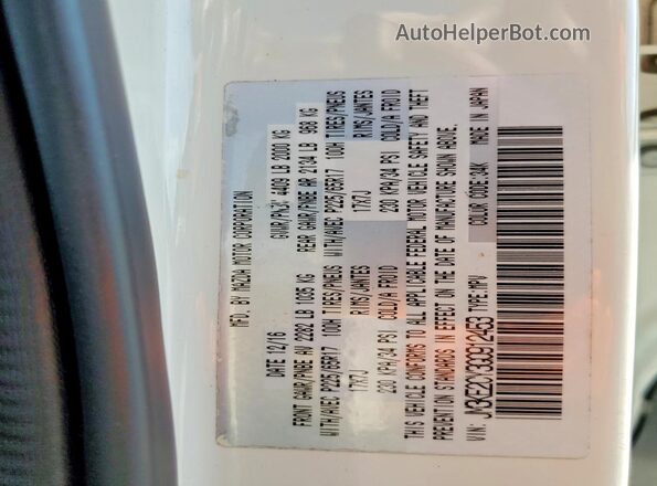 JM3KE2CY3G0912453 2016 MAZDA CX-5 White VIN sticker view