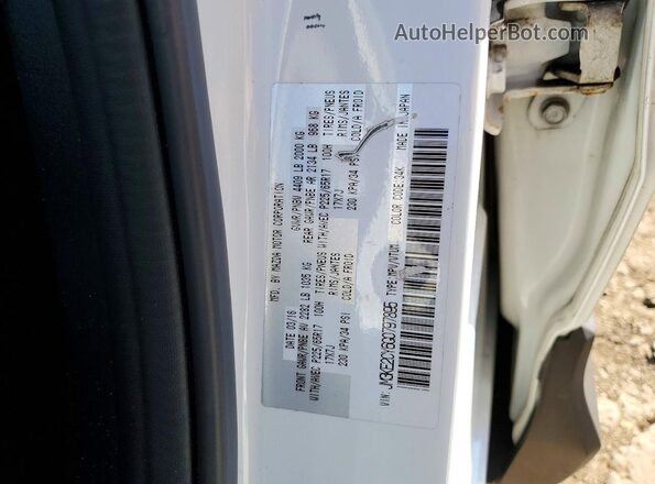 JM3KE2CY6G0797895 2016 MAZDA CX-5 White Vista de la etiqueta del VIN