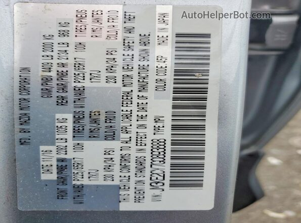 JM3KE2CY7G0893888 2016 MAZDA CX-5 Silver Vista de la etiqueta del VIN