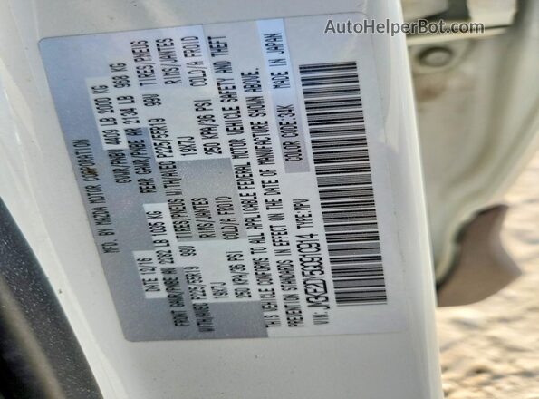 JM3KE2DY5G0910914 2016 MAZDA CX-5 White VIN sticker view