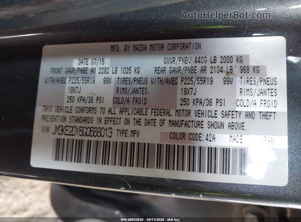 JM3KE2DY6G0688013 2016 MAZDA CX-5 Gray Engine compartment view