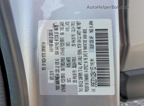 JM3KE2DYXG0641163 2016 MAZDA CX-5 Silver VIN sticker view