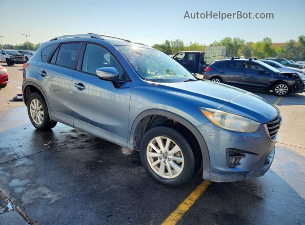 JM3KE4CY7G0637939 2016 MAZDA CX-5 Blue Delantero derecho
