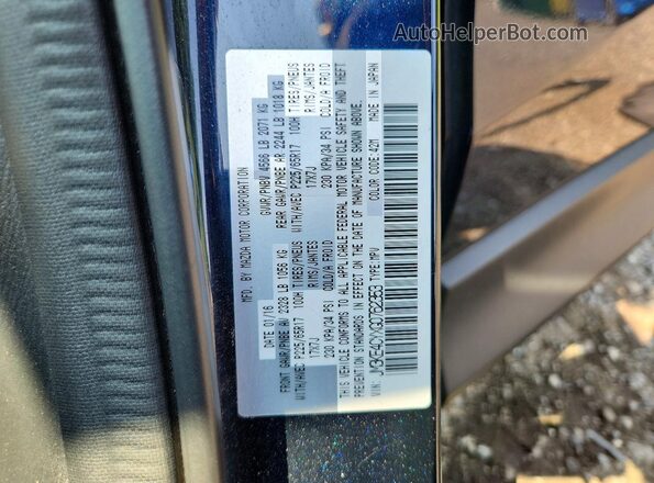 JM3KE4CYXG0762353 2016 MAZDA CX-5 Blue VIN კოდის სტიკერის ხედი