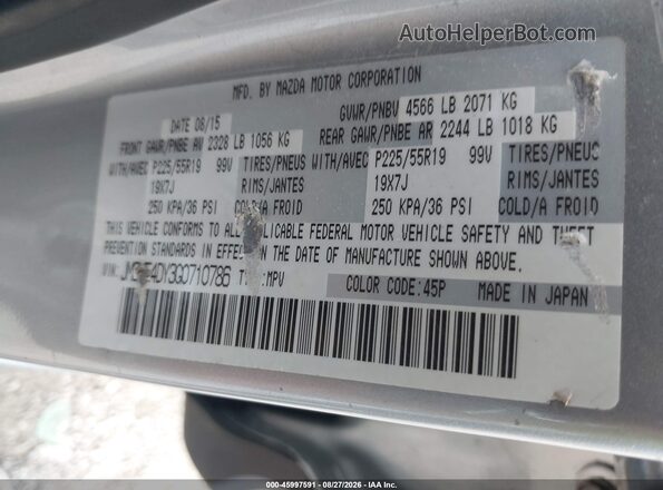 JM3KE4DY3G0710786 2016 MAZDA CX-5 Silver ძრავის განყოფილების ხედი