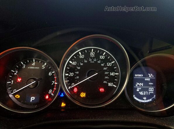JM3KE4DY4G0748754 2016 MAZDA CX-5 White Вид щитка приладів