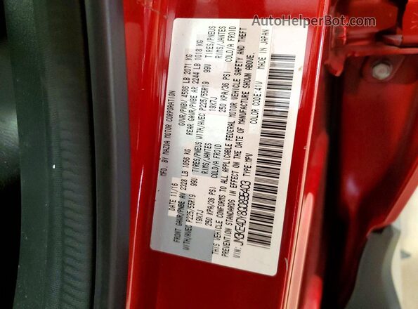 JM3KE4DY8G0895403 2016 MAZDA CX-5 Red Widok naklejki z numerem VIN