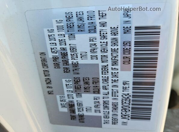 JM3KFABM0K0638434 2019 MAZDA CX-5 White VIN კოდის სტიკერის ხედი