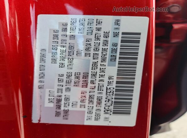 JM3KFACL6H0183975 2017 MAZDA CX-5 Maroon ძრავის განყოფილების ხედი