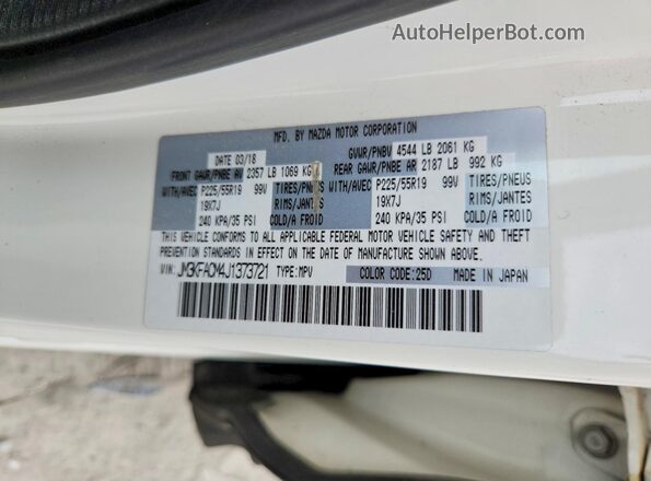 JM3KFACM4J1373721 2018 MAZDA CX-5 White Вид наклейки з VIN-кодом