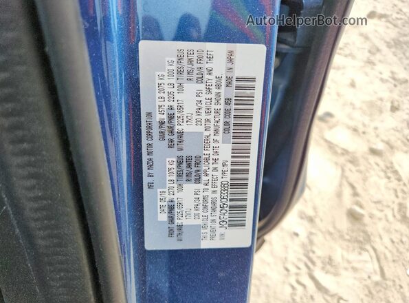 JM3KFACM5K0633860 2019 MAZDA CX-5 Blue VIN კოდის სტიკერის ხედი