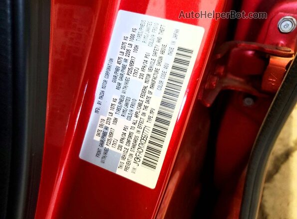 JM3KFACM7K0697771 2019 MAZDA CX-5 Red Widok naklejki z numerem VIN