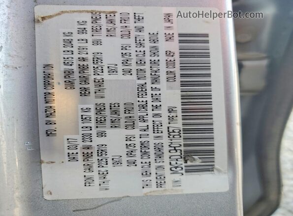 JM3KFADL9H0116057 2017 MAZDA CX-5 Silver VIN կոդի պիտակի տեսք