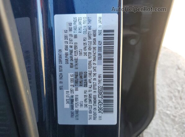 JM3KFADM1J0346822 2018 MAZDA CX-5 Black VIN sticker view
