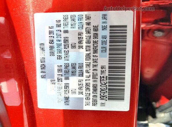 JM3KFADM2J0427635 2018 MAZDA CX-5 Red Widok naklejki z numerem VIN