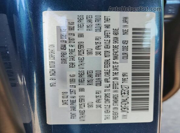 JM3KFADM4J1353127 2018 MAZDA CX-5 Blue VIN კოდის სტიკერის ხედი