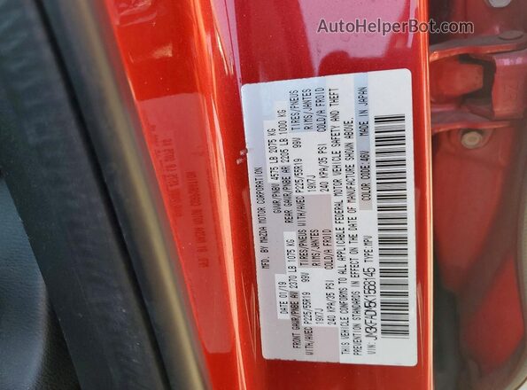 JM3KFADM5K1568145 2019 MAZDA CX-5 Red VIN կոդի պիտակի տեսք