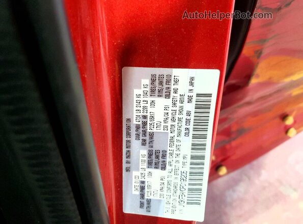 JM3KFBAM0P0196205 2023 MAZDA CX-5 Red Vista de la etiqueta del VIN