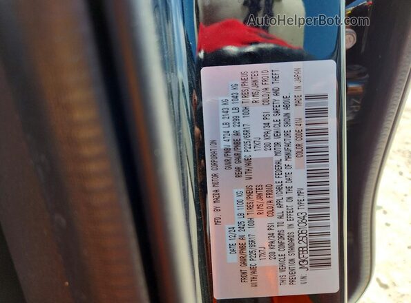 JM3KFBBL2S0610843 2025 MAZDA CX-5 Black Vista de la etiqueta del VIN