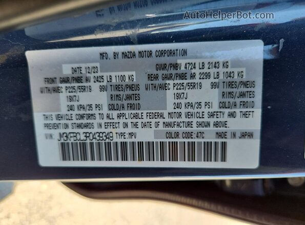 JM3KFBCL3R0439349 2024 MAZDA CX-5 Gray Widok naklejki z numerem VIN