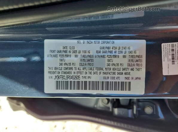 JM3KFBCL6R0452905 2024 MAZDA CX-5 Синий Вид наклейки с VIN-кодом
