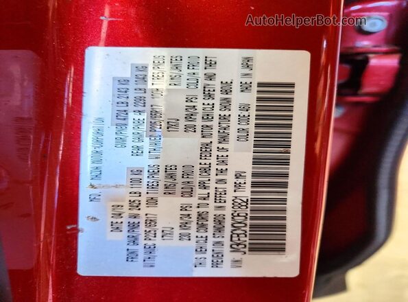 JM3KFBCM0K0618821 2019 MAZDA CX-5 Красный Вид наклейки с VIN-кодом