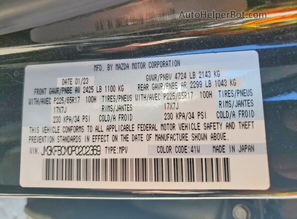 JM3KFBCM0P0202369 2023 MAZDA CX-5 Black VIN sticker view