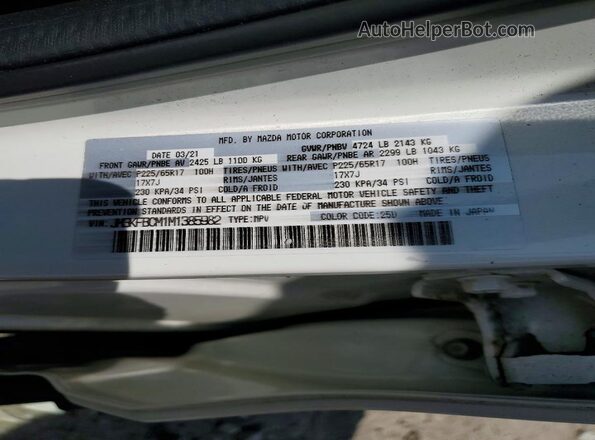 JM3KFBCM1M1385982 2021 MAZDA CX-5 White Vista de la etiqueta del VIN
