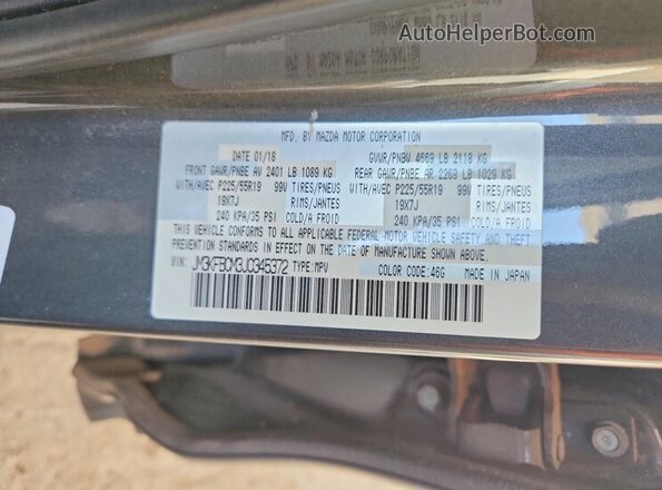 JM3KFBCM3J0345372 2018 MAZDA CX-5 Gray VIN կոդի պիտակի տեսք