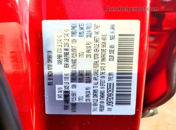 JM3KFBCM8K0605556 2019 MAZDA CX-5 Красный Вид наклейки с VIN-кодом