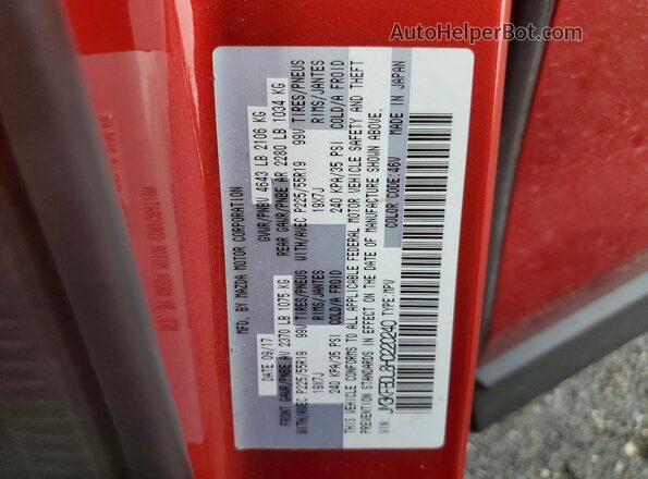 JM3KFBDL8H0220240 2017 MAZDA CX-5 Red Vista de la etiqueta del VIN