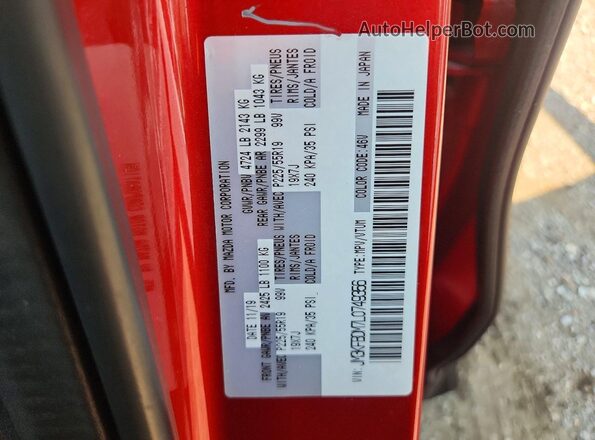 JM3KFBDM7L0749356 2020 MAZDA CX-5 Red Вид наклейки з VIN-кодом