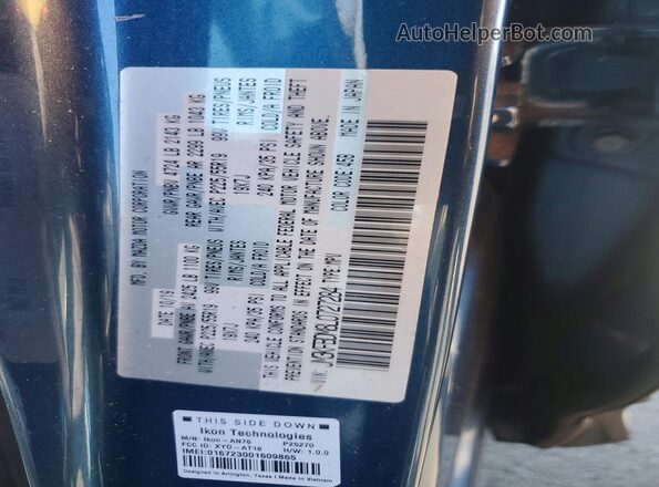 JM3KFBDM8L0727284 2020 MAZDA CX-5 Blue Вид наклейки з VIN-кодом