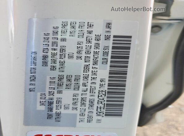 JM3KFBEL2R0475238 2024 MAZDA CX-5 White VIN կոդի պիտակի տեսք