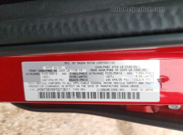 JM3KFBEM8P0213911 2023 MAZDA CX-5 Red Engine compartment view