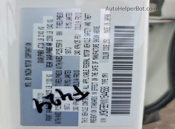 JM3KFBEMXN1544688 2022 MAZDA CX-5 White Вид наклейки з VIN-кодом