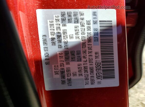 JM3KFBXY9N0645811 2022 MAZDA CX-5 Red Widok naklejki z numerem VIN