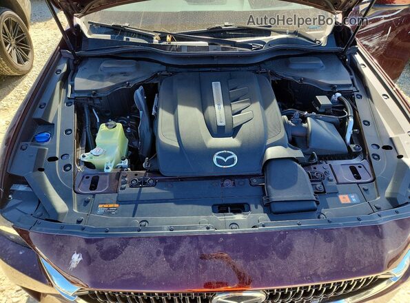 JM3KKEHAXR1101400 2024 MAZDA CX-90 Burgundy Widok komory silnika