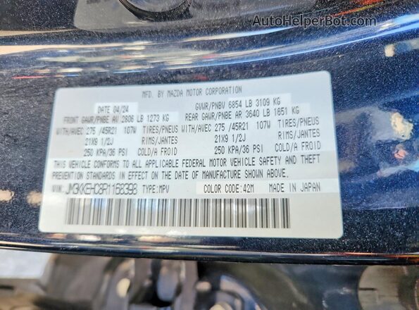 JM3KKEHC8R1168398 2024 MAZDA CX-90 Blue Սալոնի 360 աստիճան տեսք