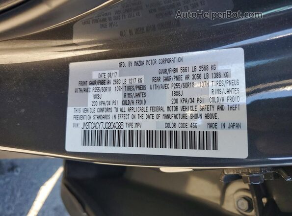 JM3TCACY7J0204086 2018 MAZDA CX-9 Серый Вид наклейки с VIN-кодом