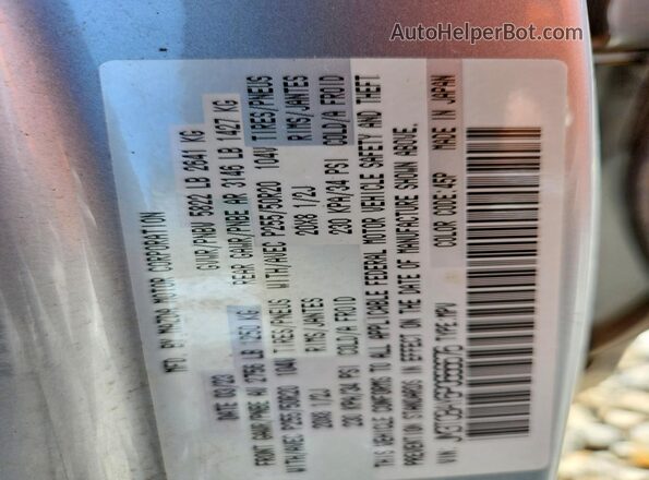 JM3TCBAY6P0656676 2023 MAZDA CX-9 Silver Widok naklejki z numerem VIN