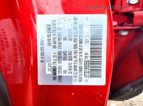 JM3TCBCY3M0505562 2021 MAZDA CX-9 Red VIN կոդի պիտակի տեսք