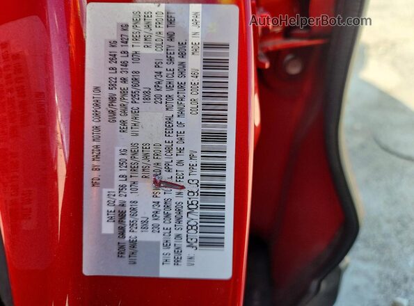 JM3TCBCY7M0519903 2021 MAZDA CX-9 Red ძრავის განყოფილების ხედი