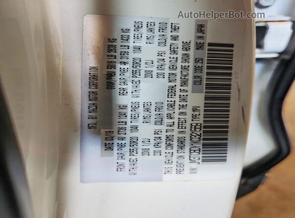 JM3TCBDY1K0321569 2019 MAZDA CX-9 White Widok naklejki z numerem VIN